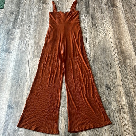 L*Space Jumpsuit Brown Selena Jumper Size Medium Sleeveless Lspace Pockets - Picture 2 of 10